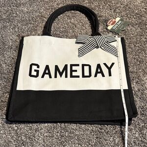Black and White Gameday Tote Bag